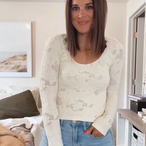 Mesh jacquard long sleeve